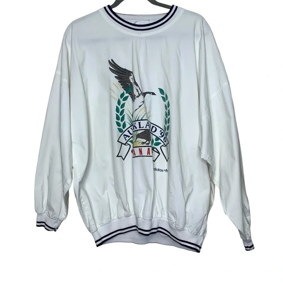 Vintage ADIDAS Aukland 90s Y2K Canada Crewneck Shirt Size XL With Marks - Picture 1 of 16